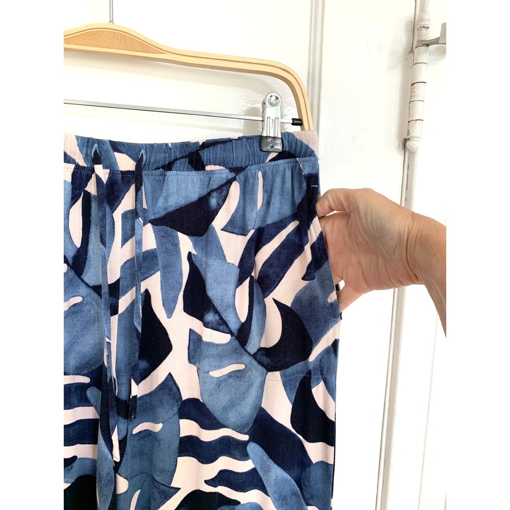 Soma Cool Nights Piped Short Sleeve Notch Collar Pajama Set Tropical Blue Size M - Picture 12 of 16